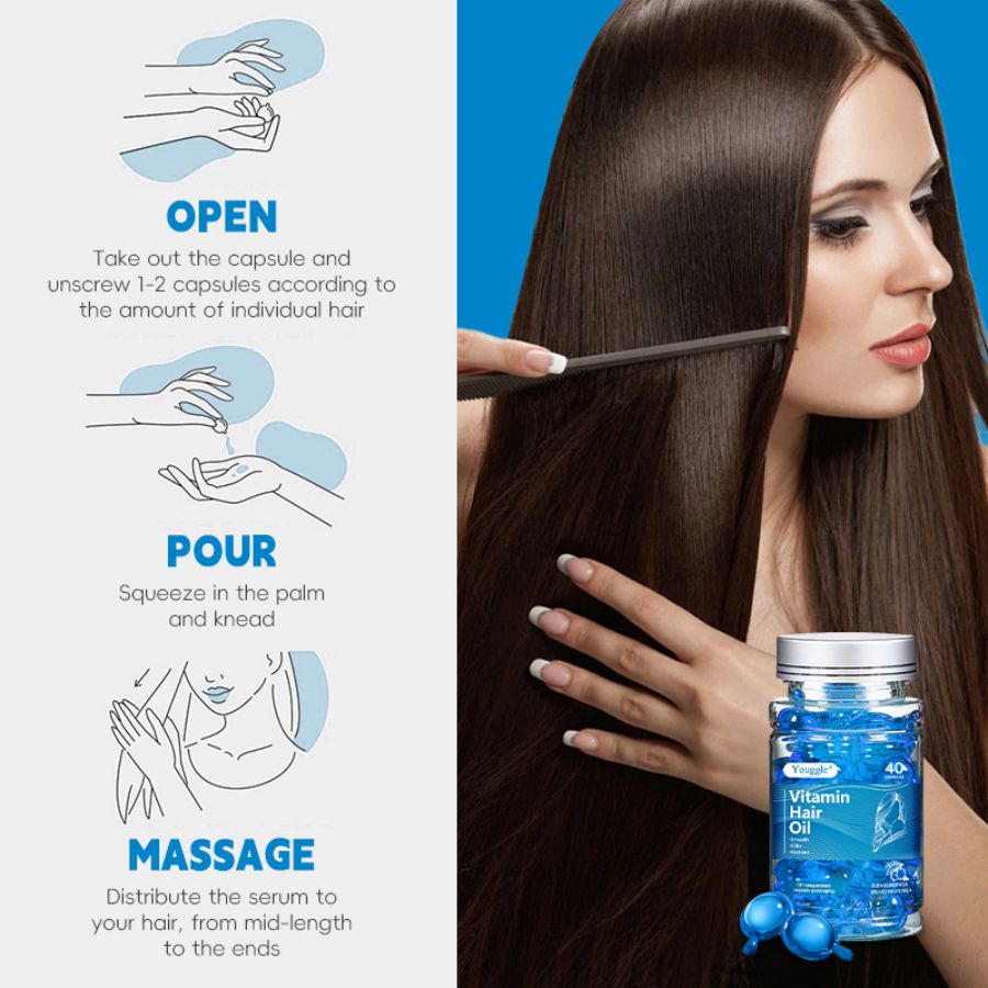 Vitamin Hair Oil Capsules – Shine & Care Hair Treatment